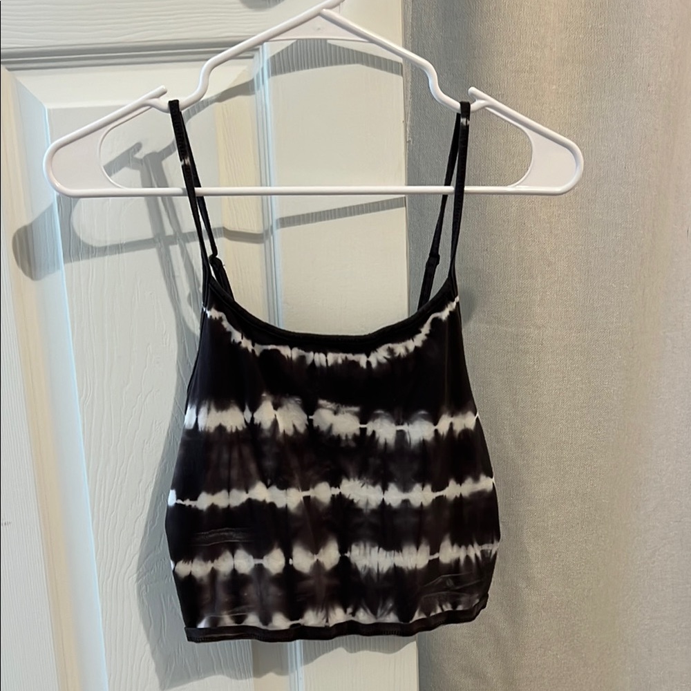 Black and White Tie-Dye Women's Top